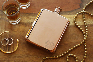 Set of 3 Engraved Flasks - High Polished Mixed Metal Flasks - Personalized Groomsman or Bridesmaid Flask - Best Man Engraved Flask