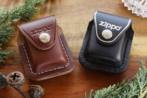Zippo© Lighter Case Leather BLACK