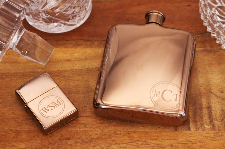 Rose Gold Personalized Flask - Engraved Rose Gold Flask - Personalized Bridesmaid Flask - Bridesmaid Engraved Flask - Bridal Shower Gifts