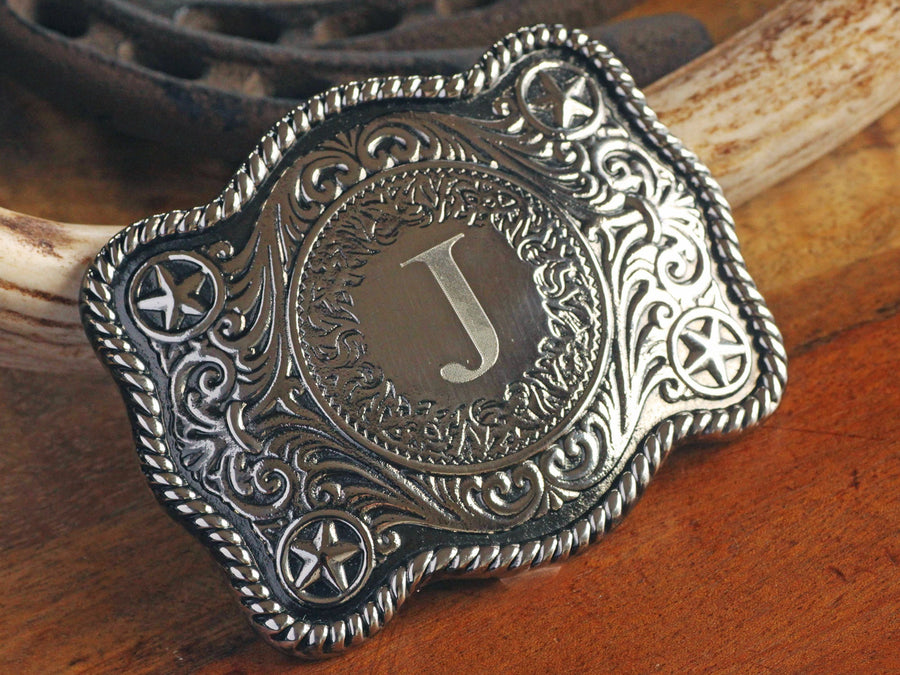 Made in USA Personalized Silver Belt Buckle, Groomsman Belt Buckle, Cowboy Belt Buckle, Mirror Finish