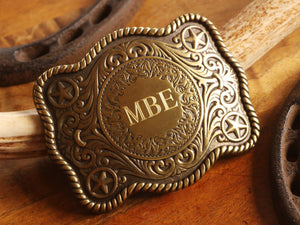 Made in USA Personalized Belt Buckle, Groomsman Belt Buckle, Cowboy Belt Buckle, Silver Finish
