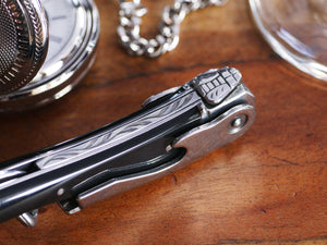 Chateau Laguiole Corkscrew with Black Horn Handle, Personalized Engraved Bottle Openers